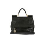 Dolce & Gabbana Black Python Large Sicily Bag