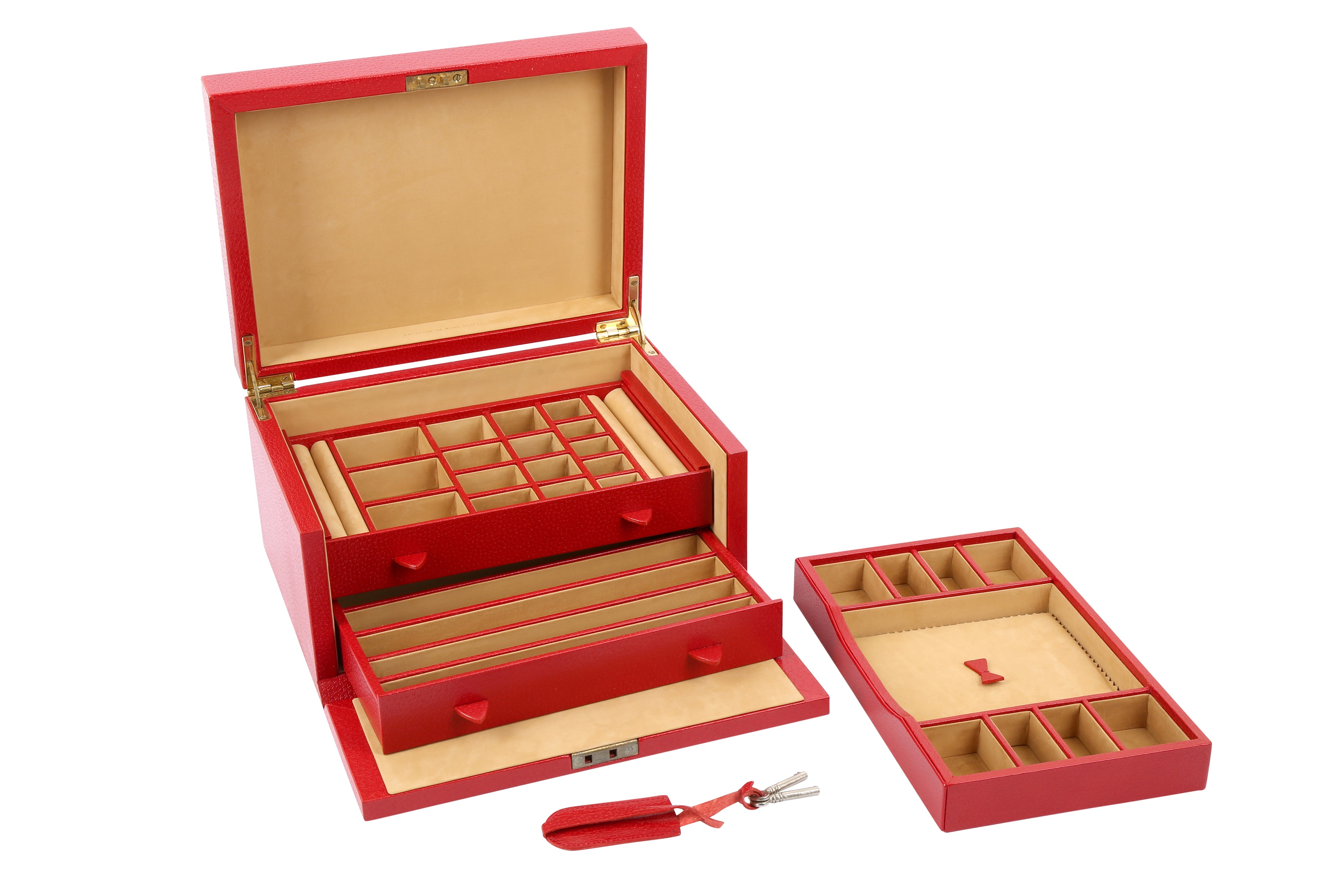 Smythson Red Jewellery Box - Image 4 of 10