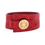 Hermes Red Crocodile Clous de Selle Cuff