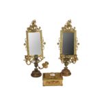 A pair of 19th century Continental electrotype and brass candlesticks