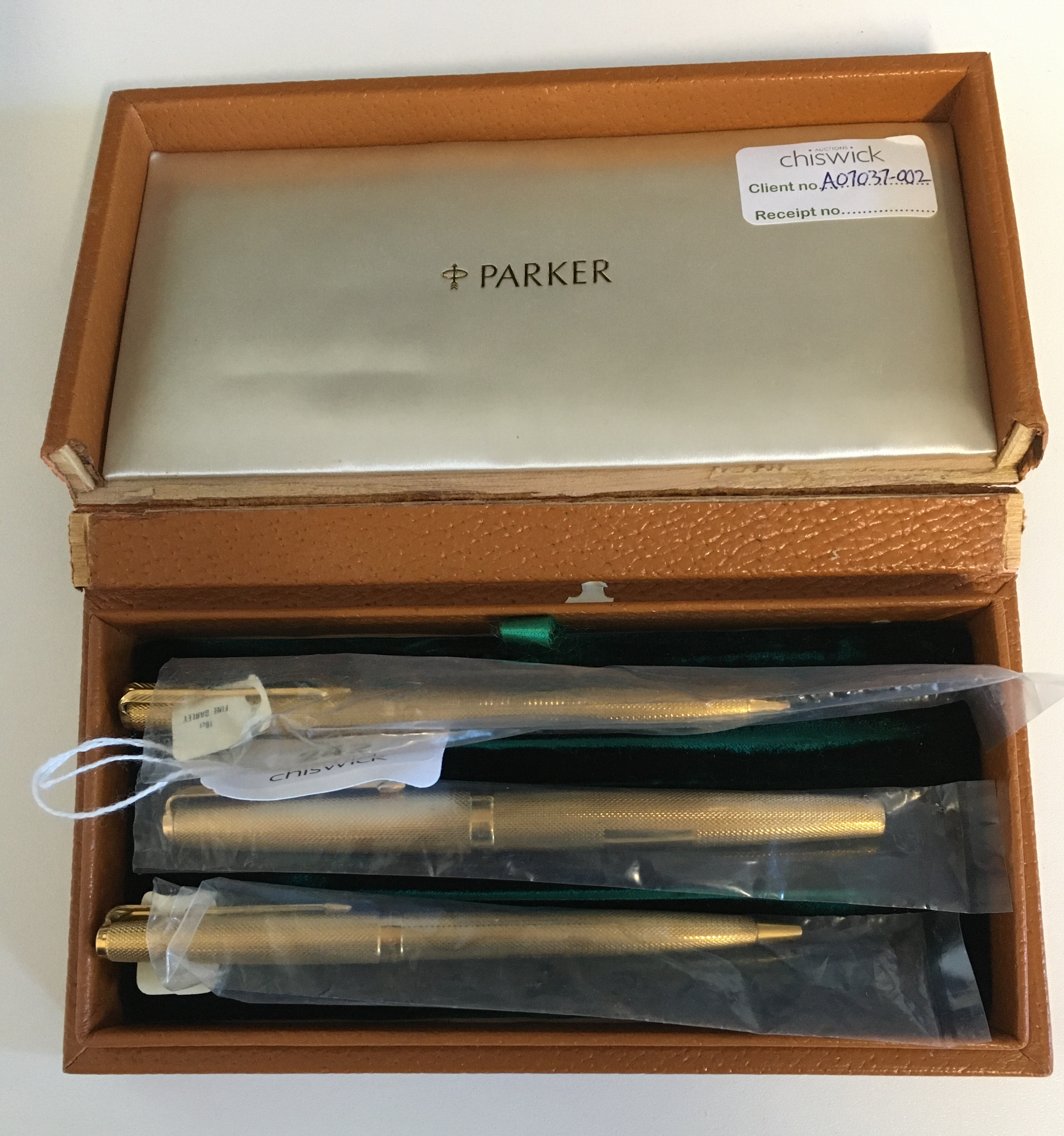 A set of three 18ct gold Parker pens, - Image 2 of 5