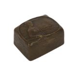 Peter Tereszczuk, (1875-1963) a patinated bronze casket with a hinged lid