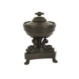 An early 19th patinated bronze censer