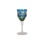 An early 20th Century double colour cased wine glass, attributed to Stevens & Williams
