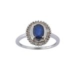 A sapphire cluster ring