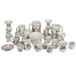 A collection of 18th and 19th century white opaline and enameled glass