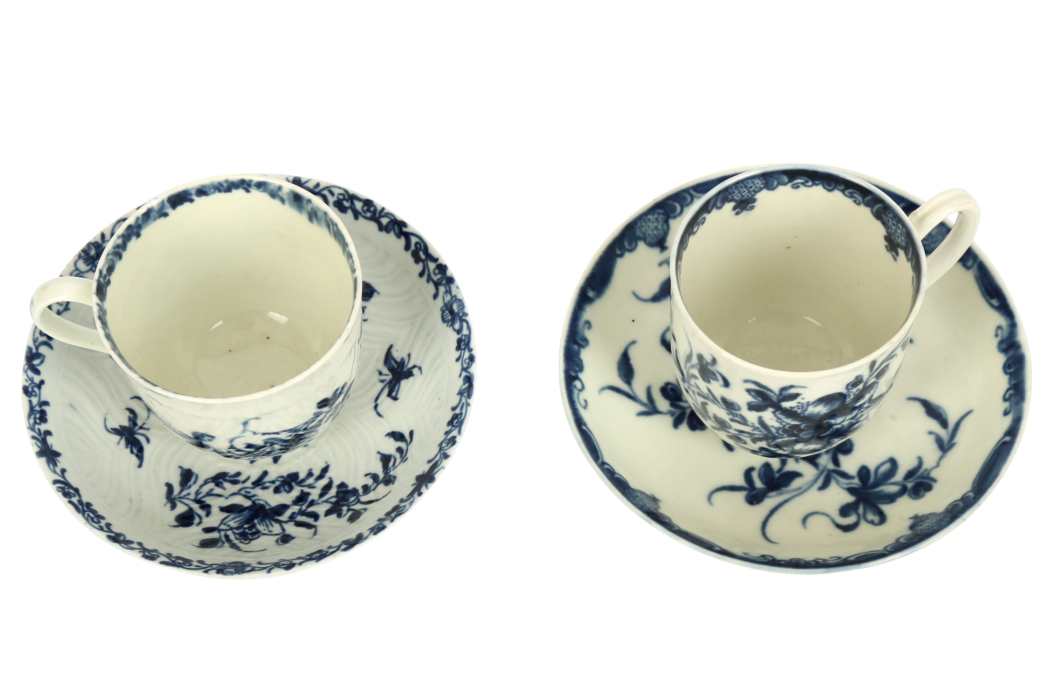 An 18th century Worcester porcelain blue and white cup and saucer, circa. 1765, - Image 2 of 3