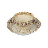 A late 18th century Worcester porcelain tea bowl and saucer