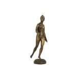 A late 19th century patinated bronze figure of Diana the Huntress after the model by Jean-Antoine Ho