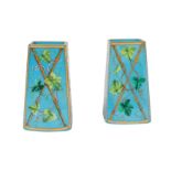 A pair of 19th century French blue opaline glass vases