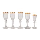 A set of four 19th century Continental wine flutes,