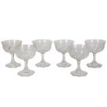 A set of six squat drinking glasses, in the style of Franz Josef Palme for Webb