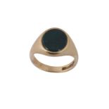 A bloodstone signet ring