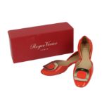 Roger Vivier Coral Patent Chips Ballerina Flats - Size 39.5