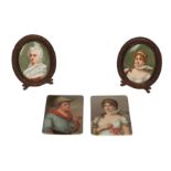 A pair of 19th century German porcelain rectangular plaques