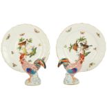 Herend: A pair of Herend porcelain plates, decorated in the Rotheschild pattern,