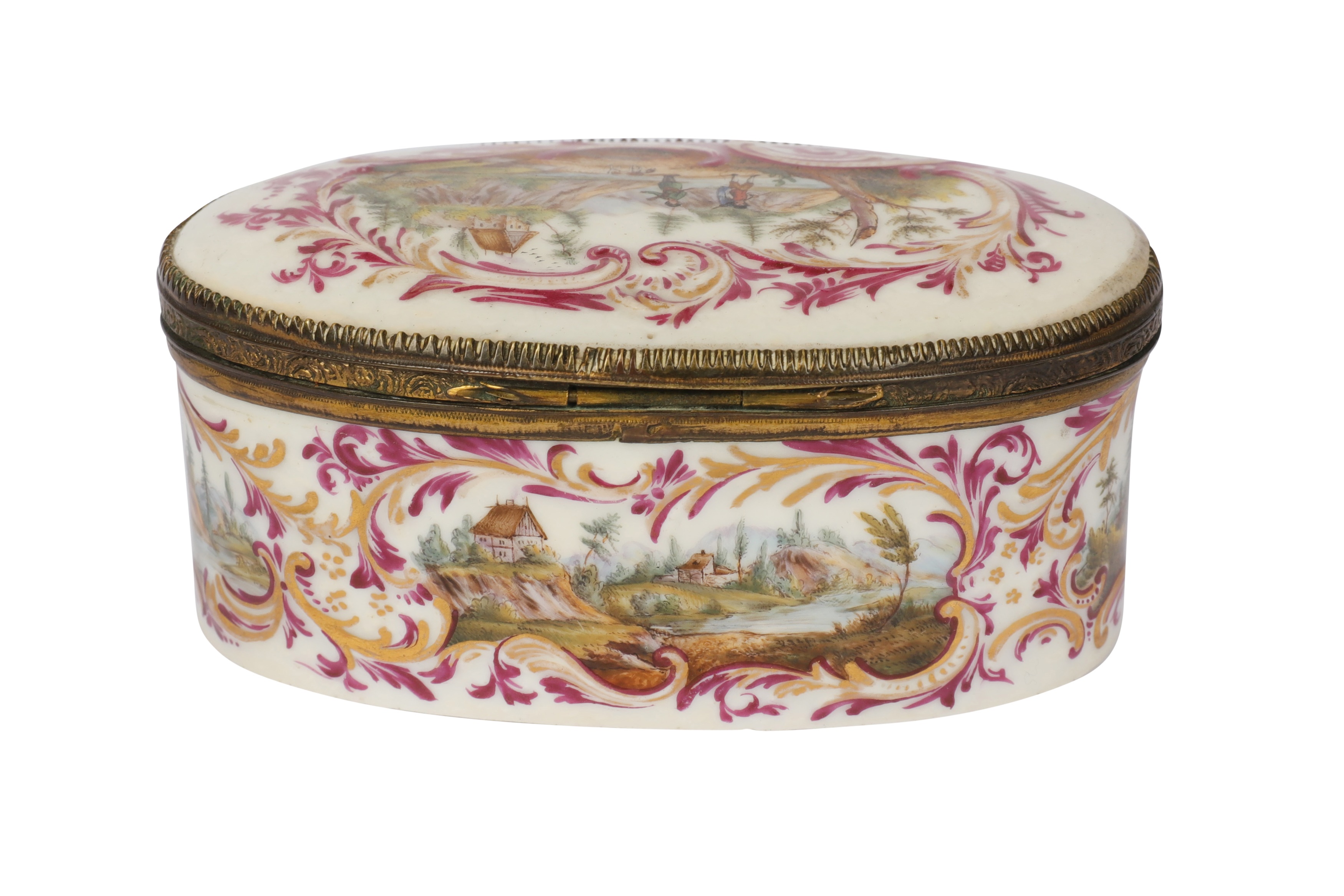 An 18th century Continental porcelain oval box