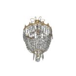 A 20th century gilt metal bag chandelier