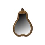 A Continental late 19th century mirror of pear shape