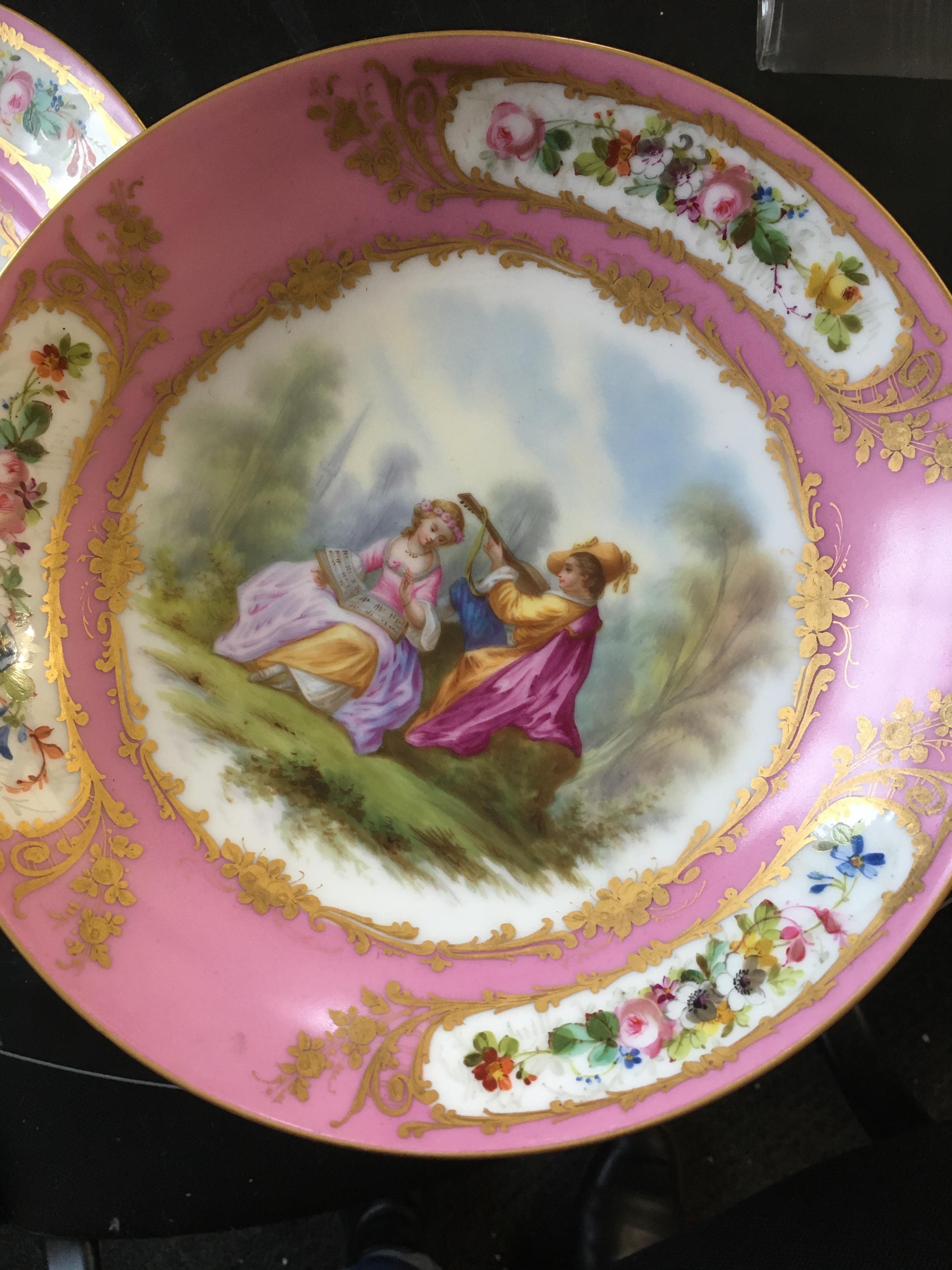 A late 19th/20th century French Sevres style porcelain tray, - Image 7 of 18