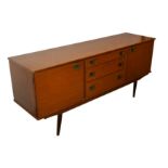 A 1970s teak sideboard