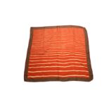Hermes Rust Stripe Silk Scarf