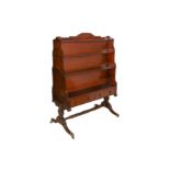 A William IV Irish mahogany double sided waterfall bookcase