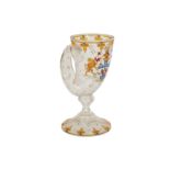 A late 19th/20th century Continental glass cornucopia vase, probably German/Bohemian,