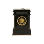 A Victorian slate marble mantel clock