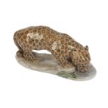 Royal Copenhagen: a Royal Copenhagen porcelain model of a leopard,