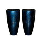 A pair of contemporary large 'Rainbow Blue' vases