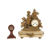 A 19th Century gilt spelter mantel clock,