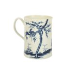 An 18th Century Worcester porcelain blue and white cylindrical tankard,