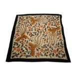 A large painted silk square,