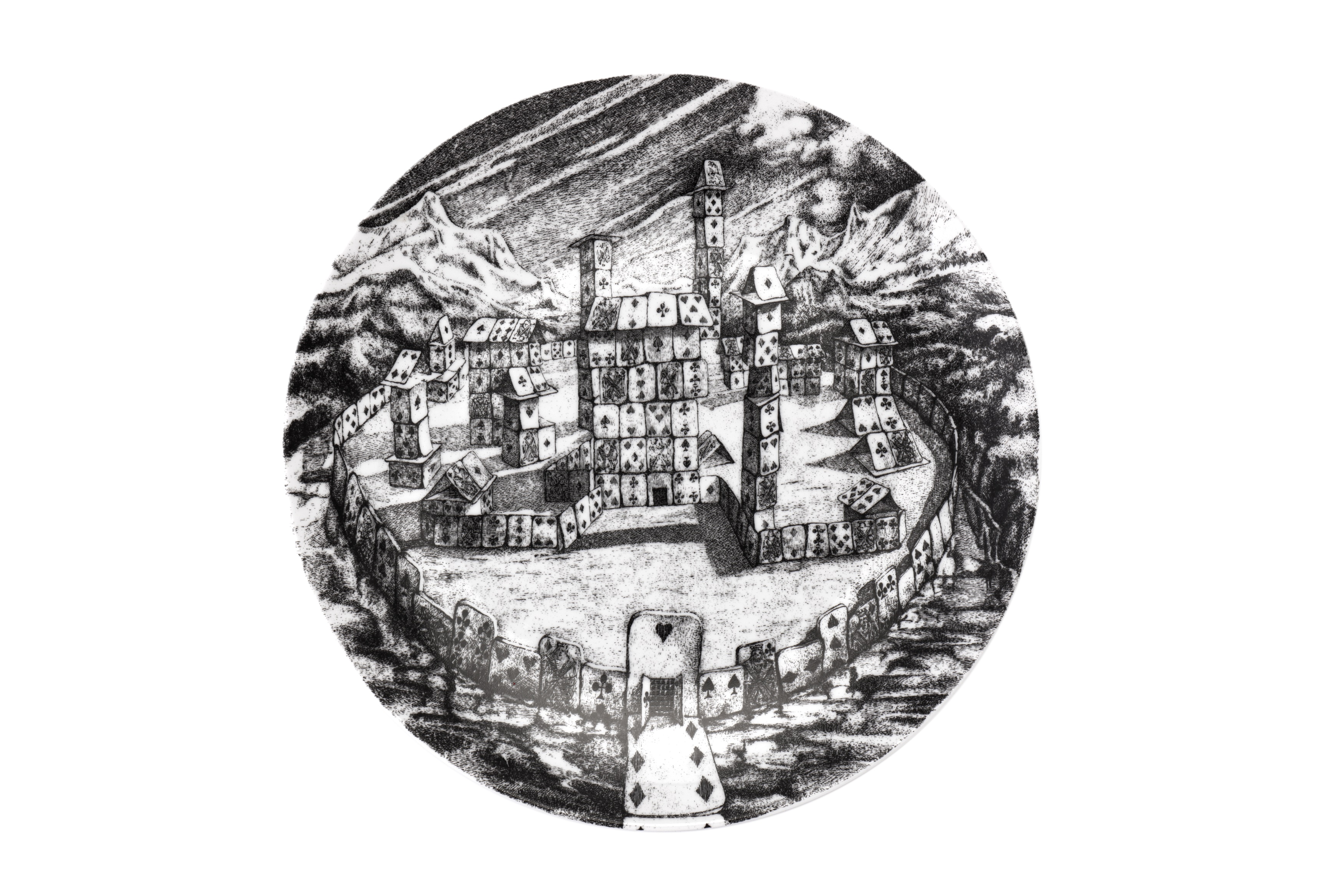 Piero Fornasetti, Italian (1913-1988)"CITY OF CARDS" ten plates, 1980’s (designed 1950’s) - Image 2 of 13