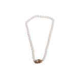 A single-strand cultured pearl necklace