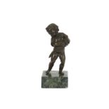 A 19th century bronze figure of a boy,