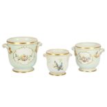 Two porcelain ice buckets by Vista Alegre, retailed by Thomas Goode and Co., in the Sevres style,