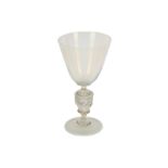 Amended description: A 19th century opaline glass goblet, possibly Salviati,