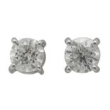 A pair of diamond earstuds