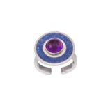 Simon Benney | An amethyst and enamel ring, 2002