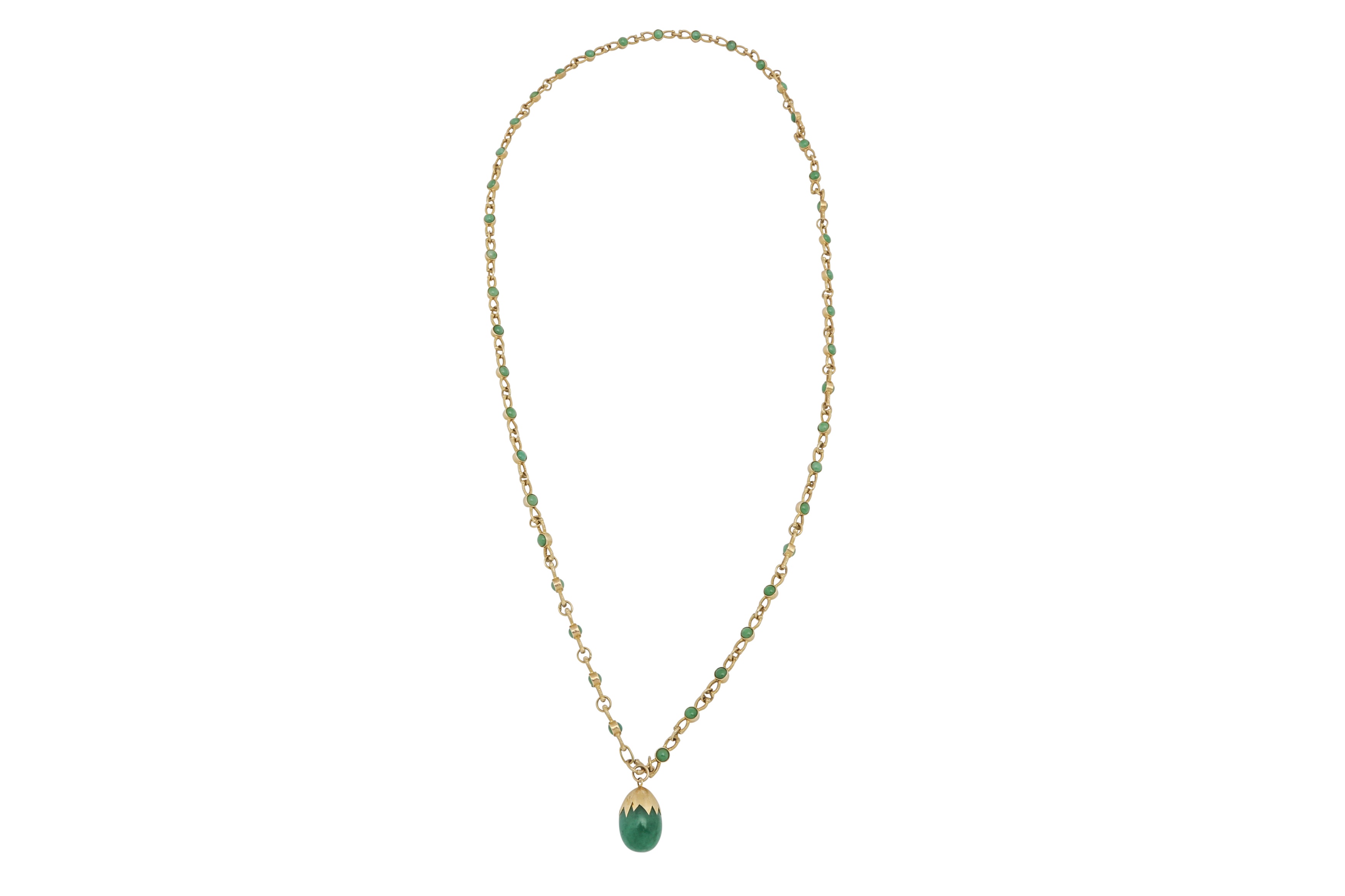 A gold and aventurine quartz pendant necklace, 1997
