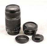 Canon EF-S Stabilized 55-250mm & 24mm f2.8 Lenses.