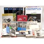 Quantity of Camera Brochures & Manuals, inc Olympus, Pentax & Others
