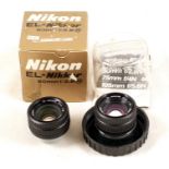 A Rare El-Nikkor 63mm f2.8 Enlarging lens & a 50mm f2.8 N