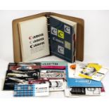 A Good Selection of Catalogues & Instruction Books for Canon Rangefinder Cameras & Lenses.