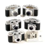 Group of Five Agfa Rangefinder Cameras