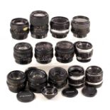 A Group of Konica, Petri, Topcon & Other Prime Lenses