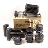 Group of Nikon Fit Lenses, Flash & Bellows etc