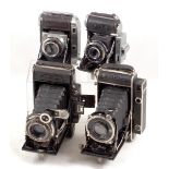 A Zeiss Ikon Super Ikonta & Three Other Coupled Rangefinder Cameras.